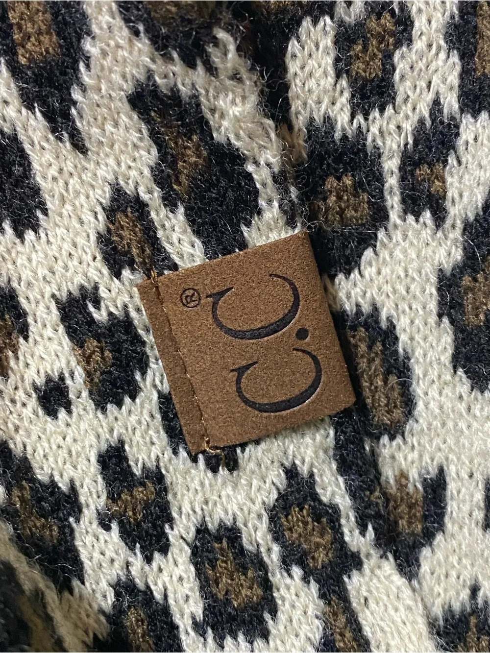 C.C Exclusives Leopard Infinity Scarf Cream Brown Black